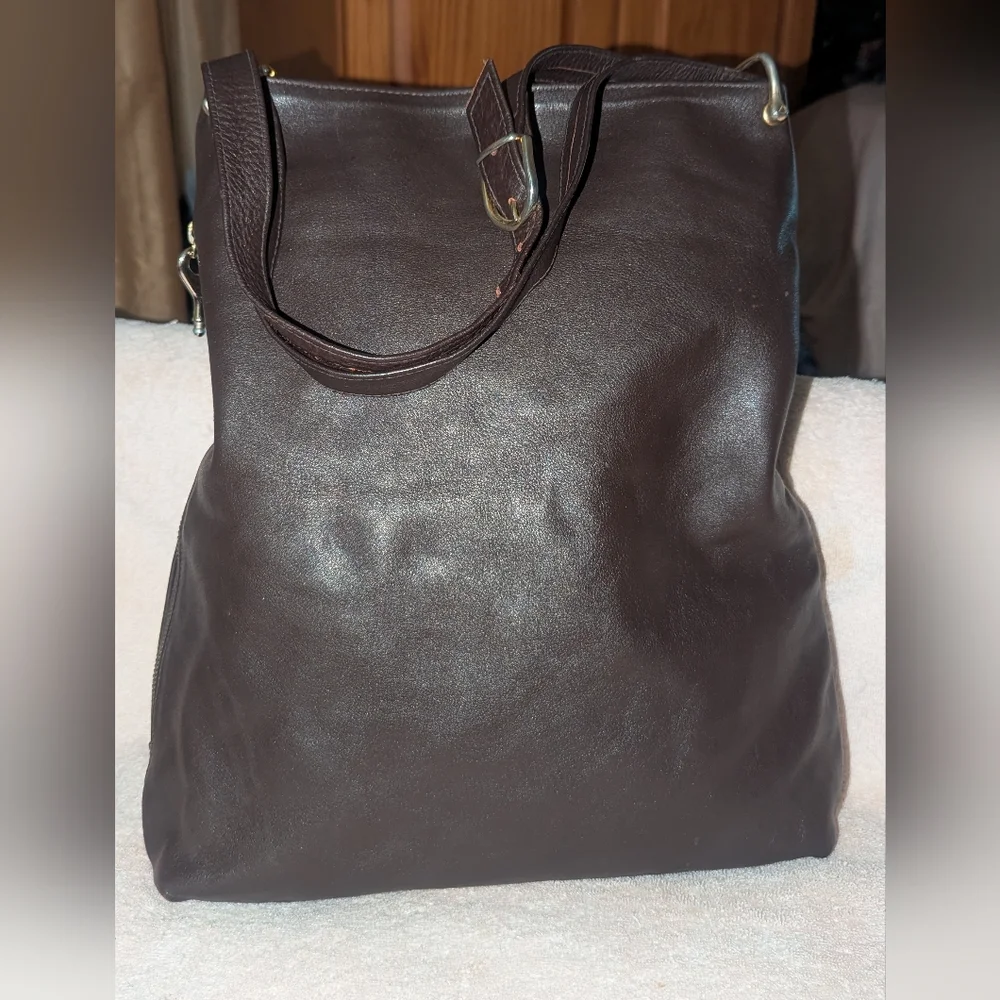 Ravasi Firenze Dark Brown Leather Hobo Bag. Made In Italy.
